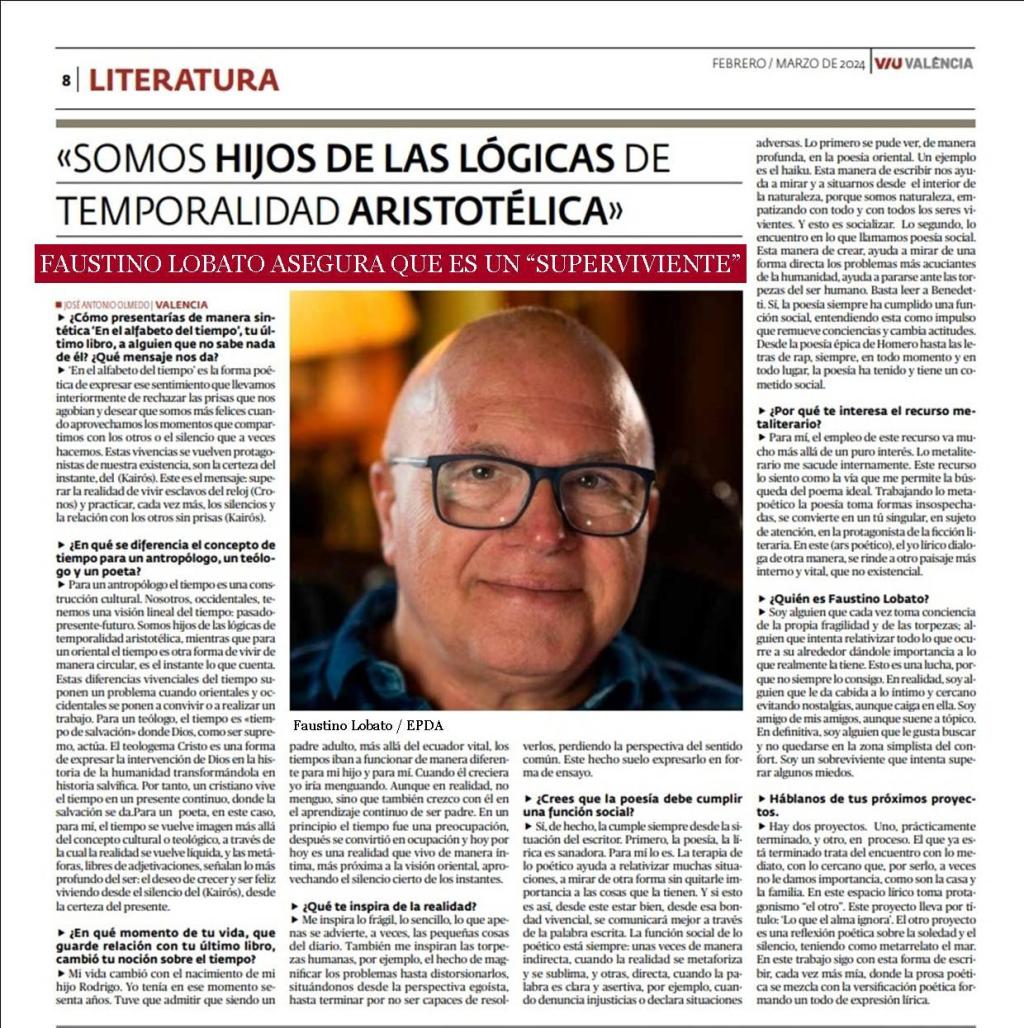Faustino Lobato: «Somos hijos de las lógicas de temporalidad aristotélica»                                                                  